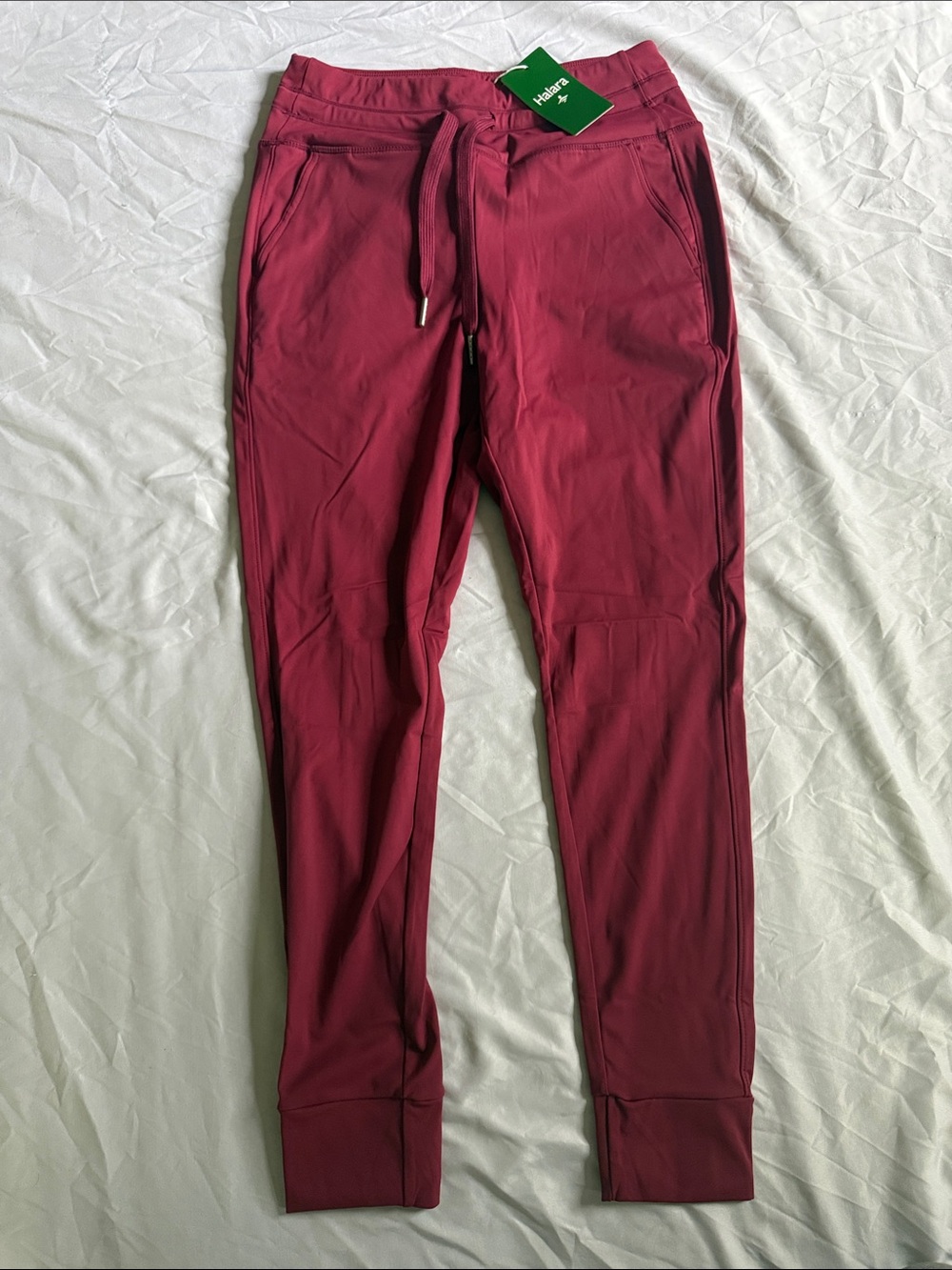 NWT HALARA Burgundy Track Joggers